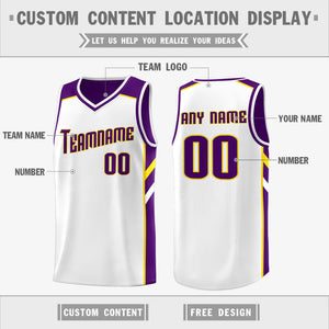 Custom Purple White Double Side Tops Sports Vest Basketball Jersey