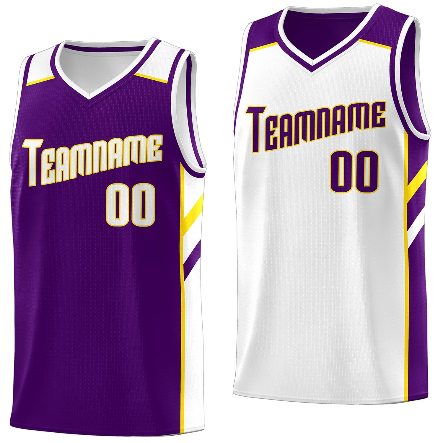 Custom Purple White Double Side Tops Sports Vest Basketball Jersey