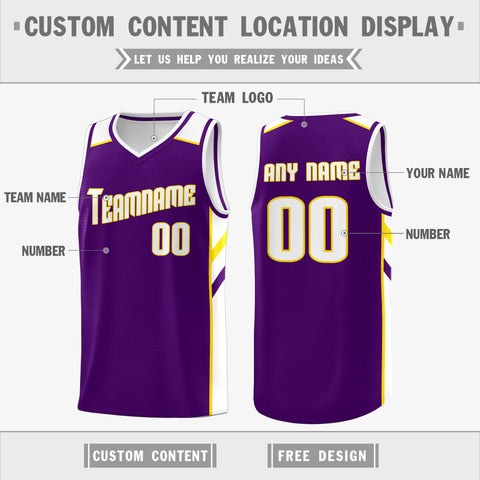 Custom Purple White Double Side Tops Sports Vest Basketball Jersey