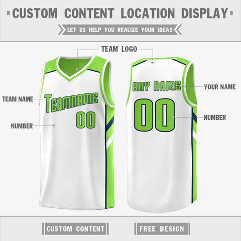 Custom Green White Double Side Tops Sports Vest Basketball Jersey
