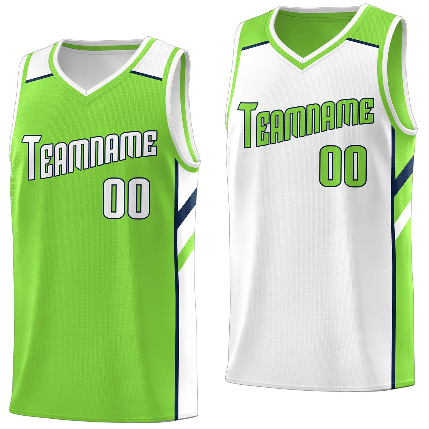 Custom Green White Double Side Tops Sports Vest Basketball Jersey