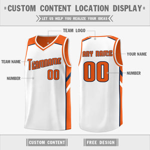 Custom Orange White Double Side Tops Athletic Sports Basketball Jersey