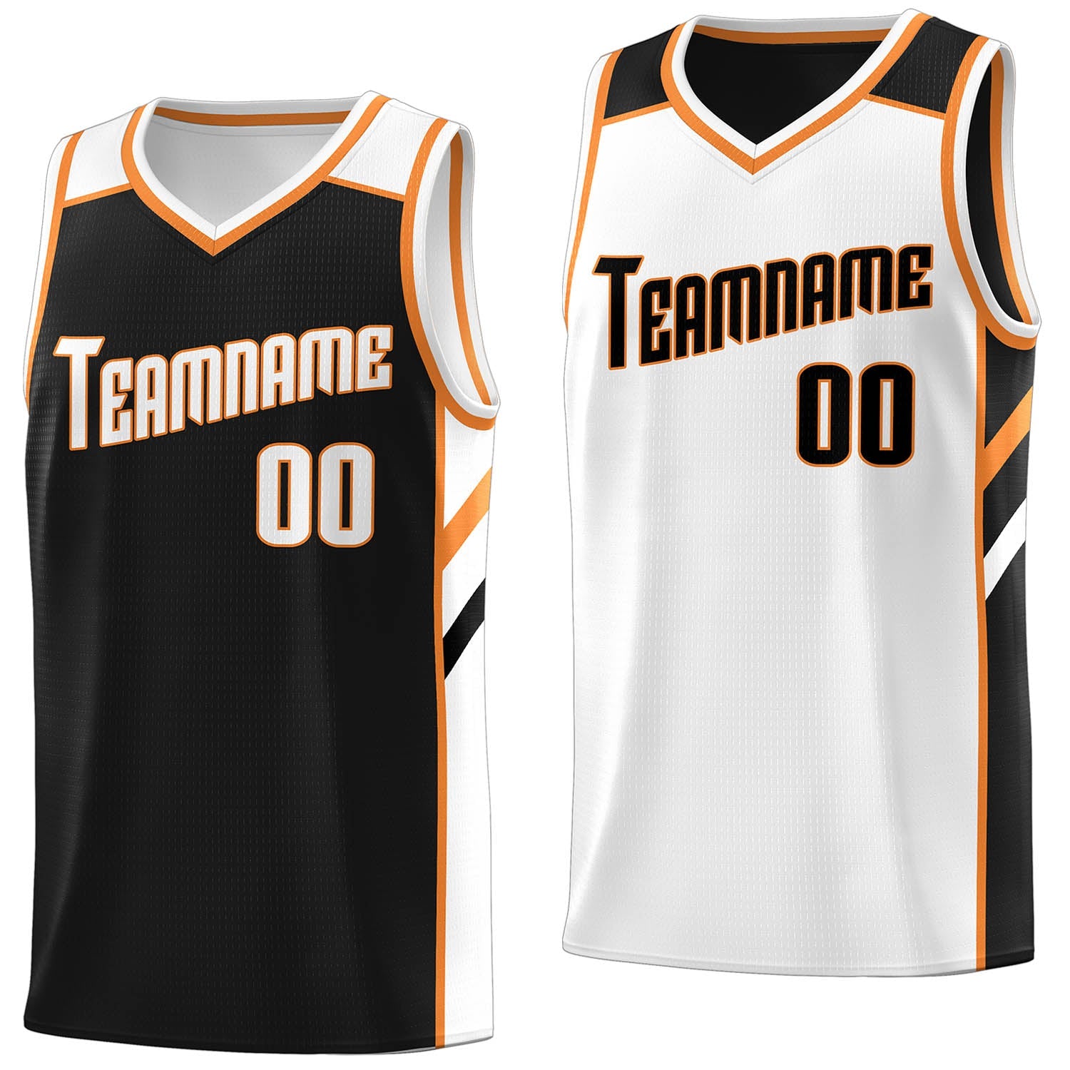 Custom Black White Double Side Tops Athletic Sports Basketball Jersey