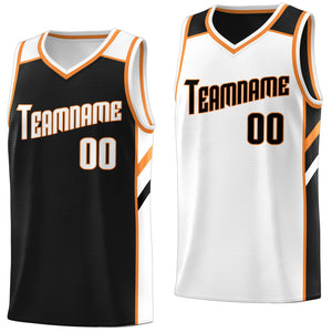 Maillot de basket-ball de sport athlétique en tête double noir et blanc personnalisé