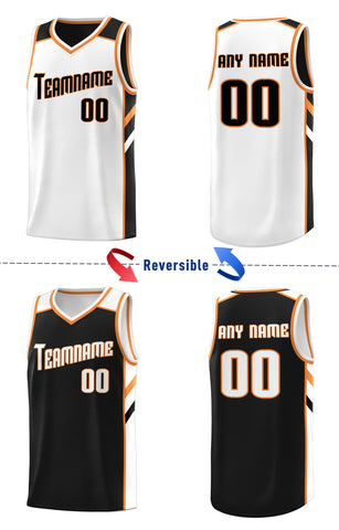 Custom Black White Double Side Tops Athletic Sports Basketball Jersey