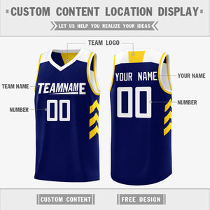 Custom Navy White Reversible Double Side Tops Basketball Jersey