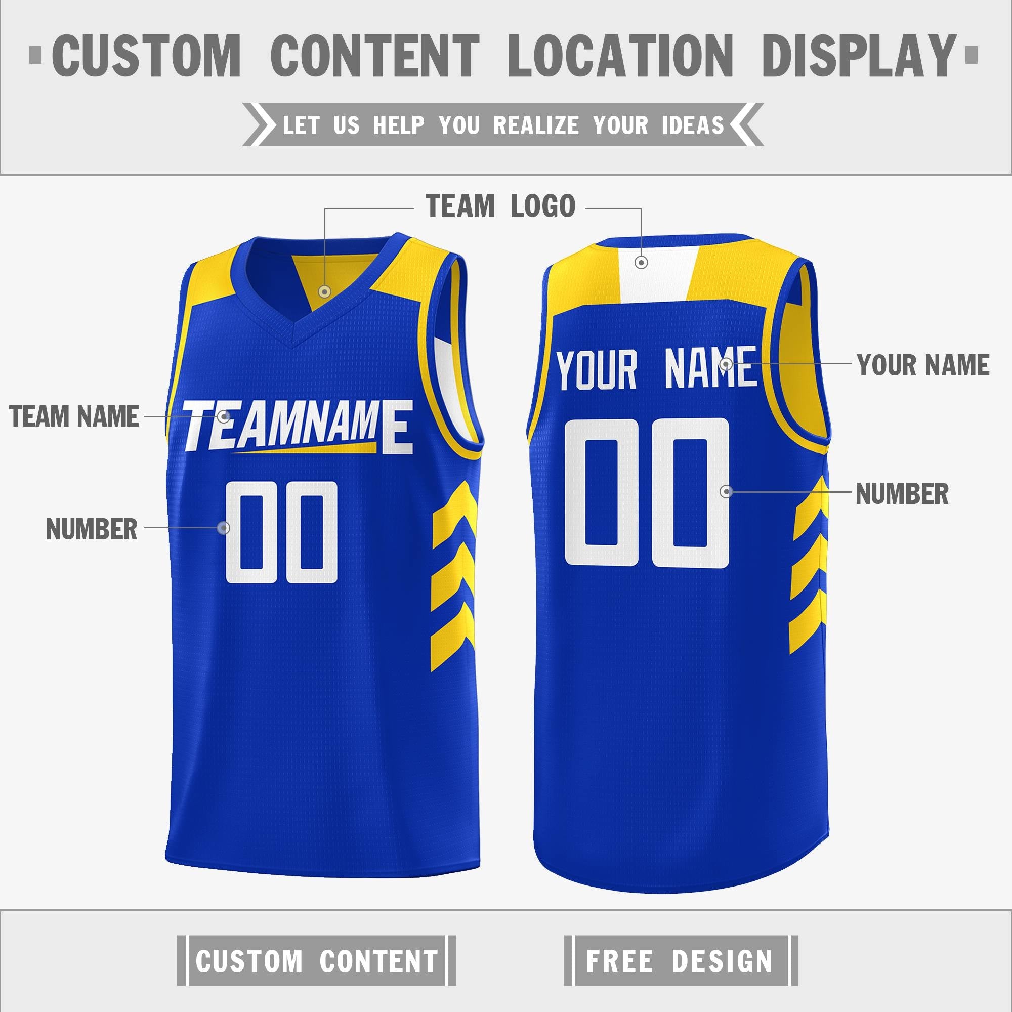 Custom Royal White Reversible Double Side Tops Basketball Jersey