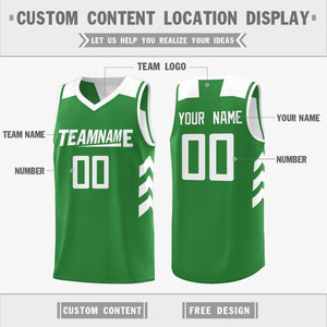 Custom Green White Reversible Double Side Tops Basketball Jersey