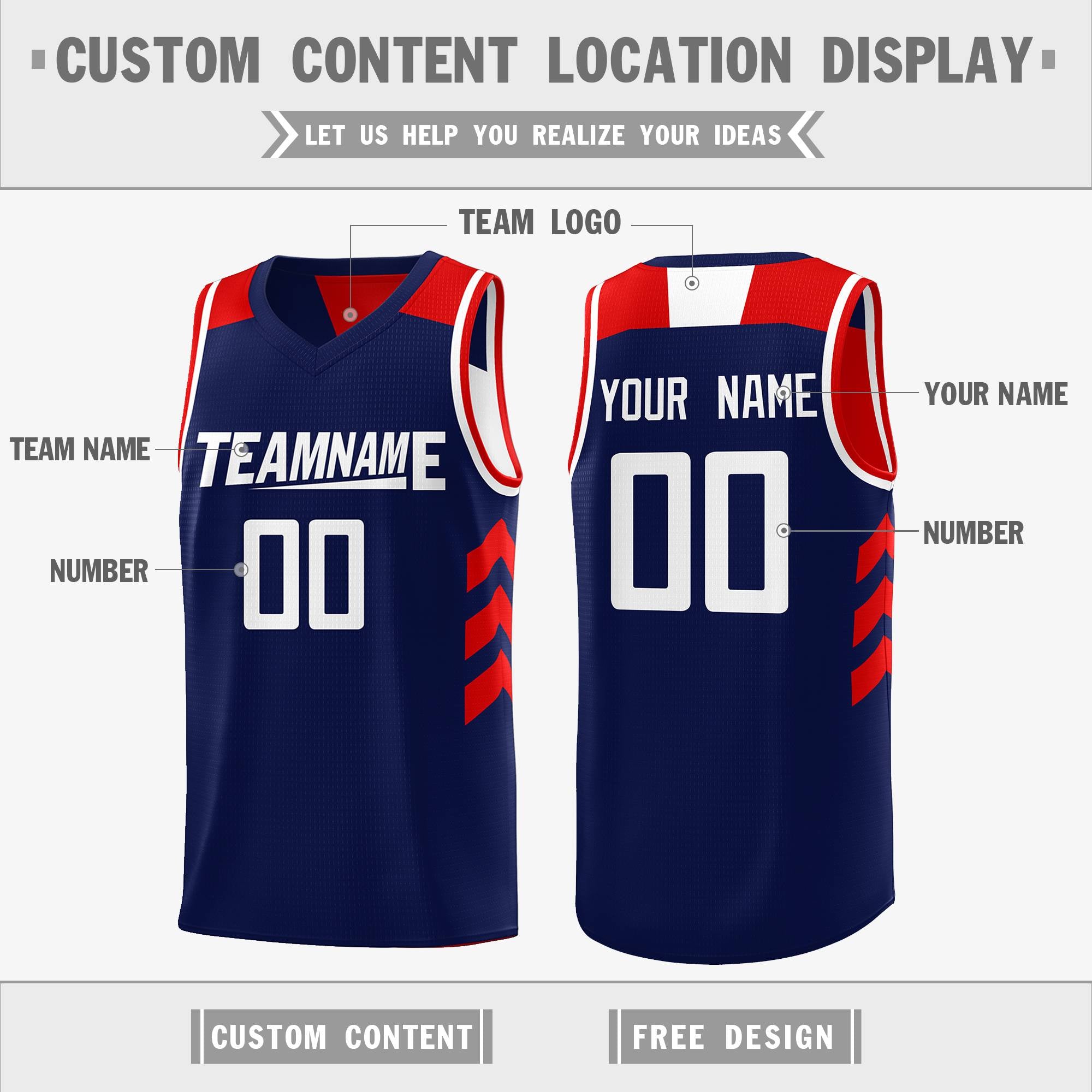 Custom Navy White Reversible Double Side Tops Basketball Jersey