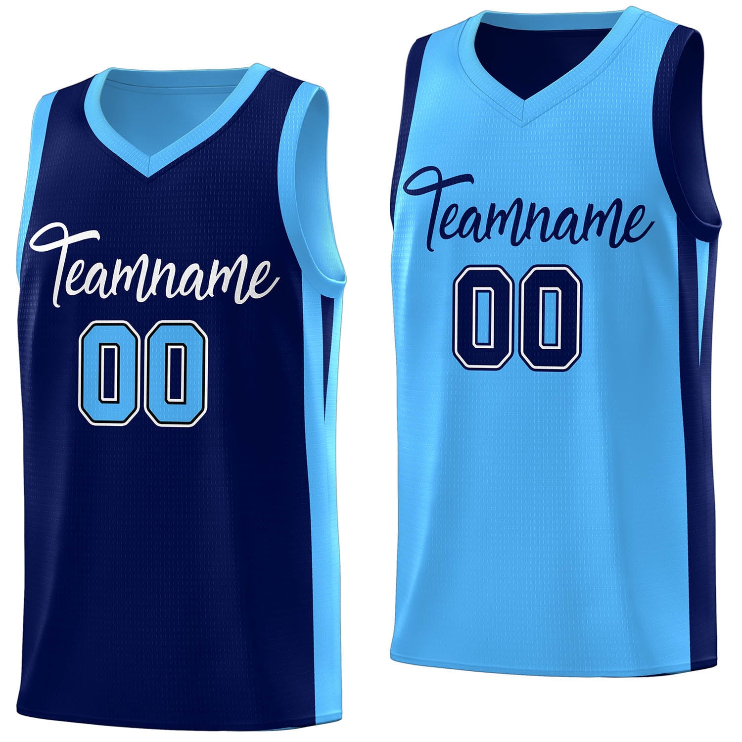 Custom Navy Blue Double Side Tops Basketball Jersey