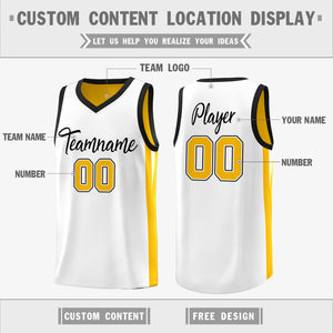 Custom Yellow White Double Side Tops Basketball Jersey