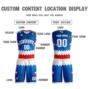 Custom Navy White-Red Double Side Sets Sportswear Basketball Jersey