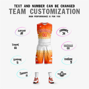 Custom Orange White Double Side Sets Sportswear Basketball Jersey