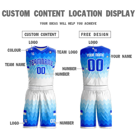 Custom Light Blue Double Side Sets Sportswear Basketball Jersey