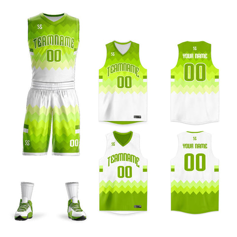 Nfinity Black, Yellow, Green Custom Basketball Uniforms, Jerseys