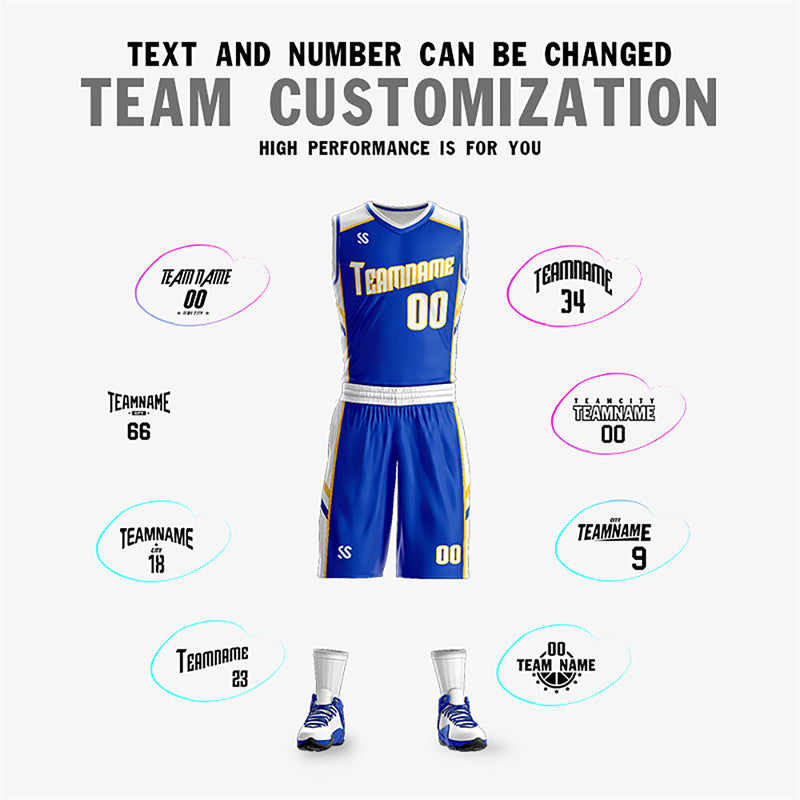 Custom Blue White Double Side Sets Design Sportswear Men Basketball Jersey