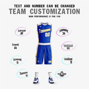 Custom Blue White Double Side Sets Design Sportswear Men Basketball Jersey