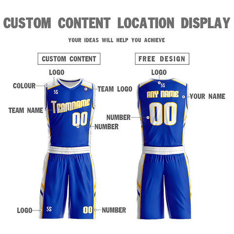 Custom Blue White Double Side Sets Design Sportswear Men Basketball Jersey