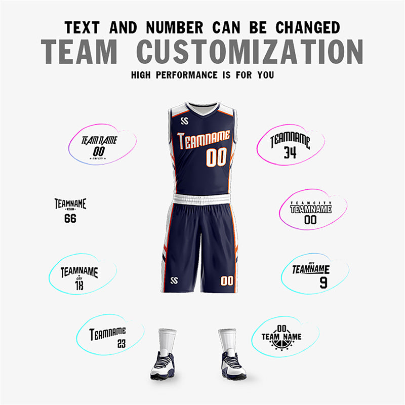 Custom Blue White Double Side Sets Training Basketball Jersey