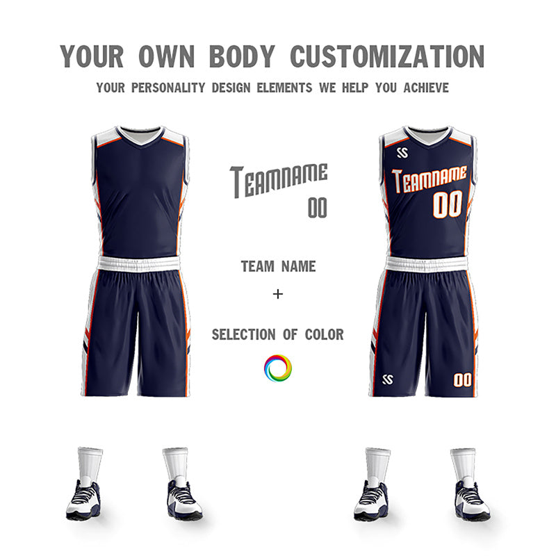 Custom Blue White Double Side Sets Training Basketball Jersey