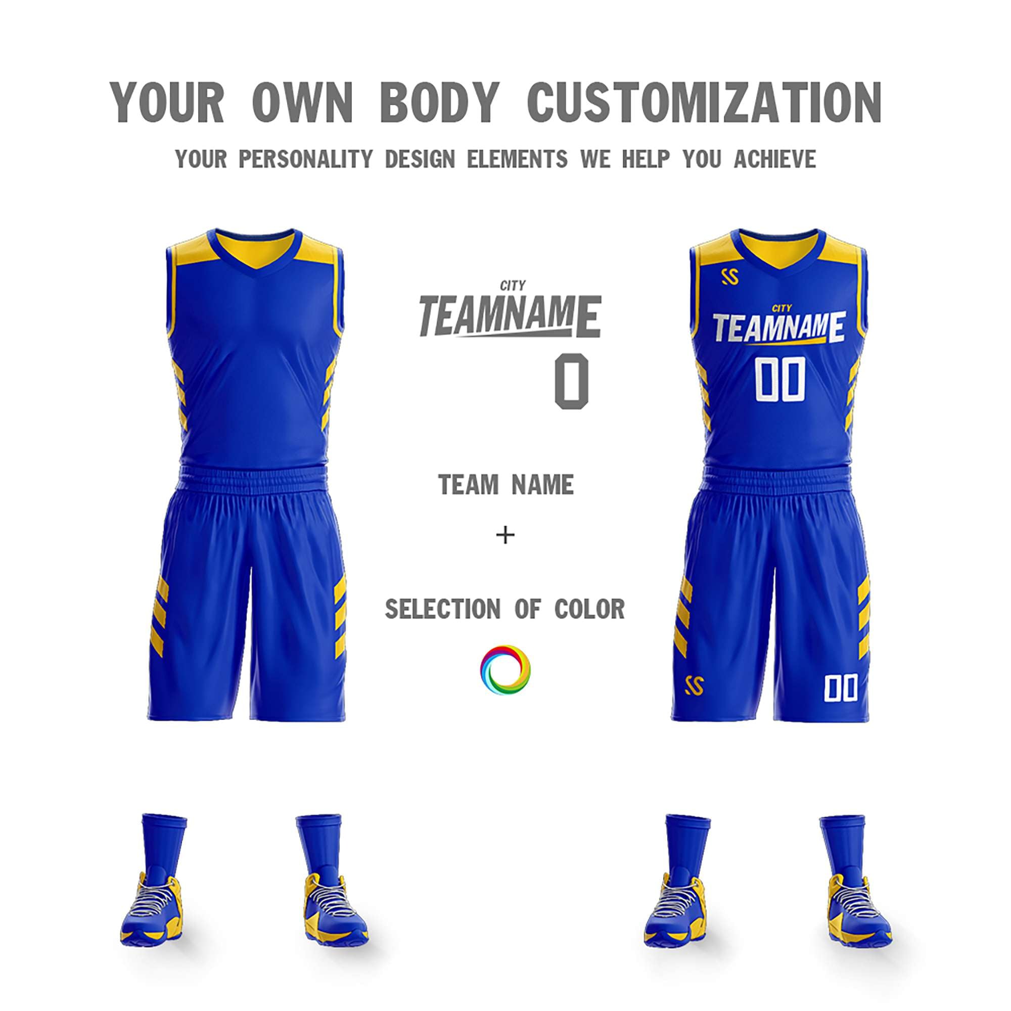 Custom Royal White Double Side Sets Design Sportswear Basketball Jersey