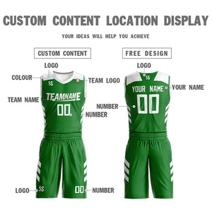 Custom Green White Double Side Sets Design Sportswear Basketball Jersey