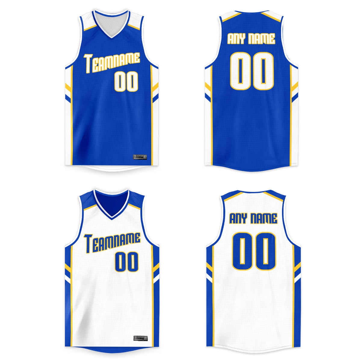 Custom Royal Blue-White Double Side Tops Basketball Jersey