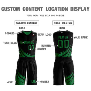 Custom Black Green Double Side Sets Design Sportswear Basketball Jersey