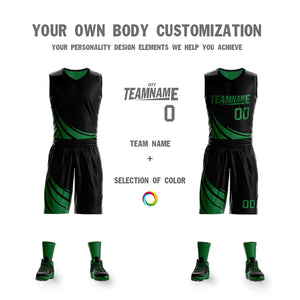 Custom Black Green Double Side Sets Design Sportswear Basketball Jersey