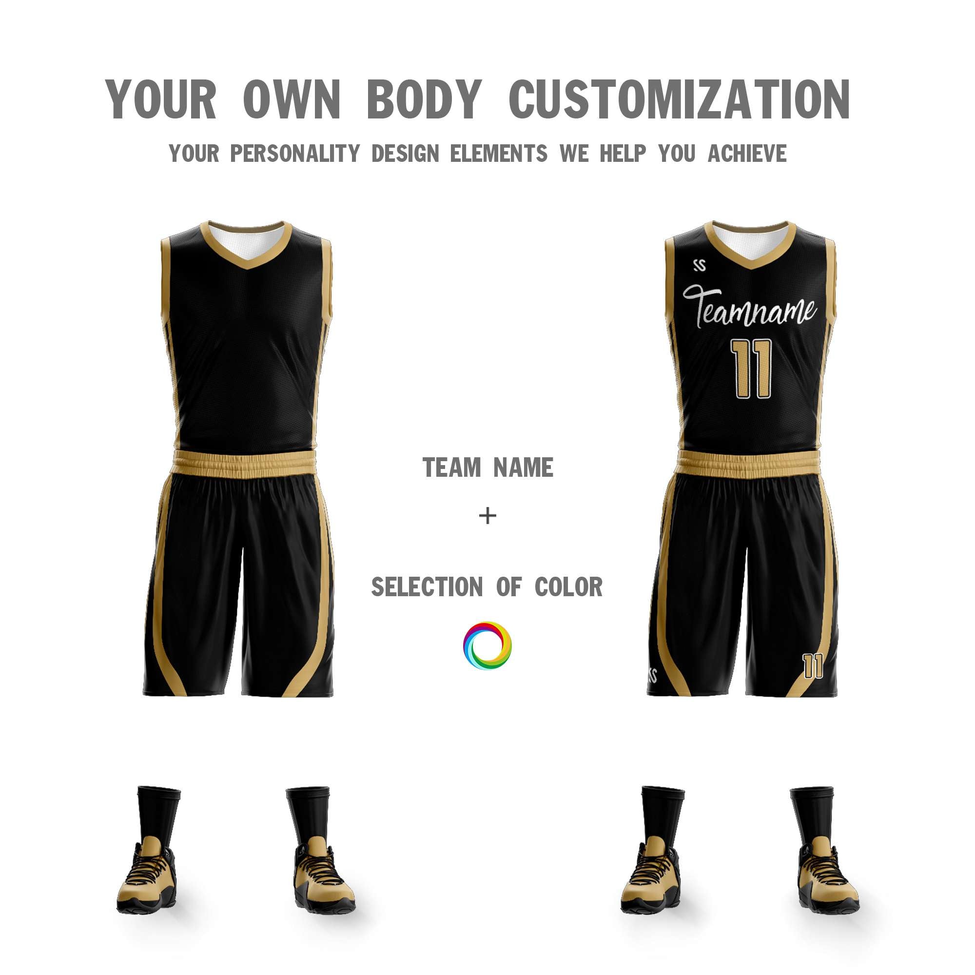 Custom Black White Double Side Sets Design Sportswear Basketball Jersey