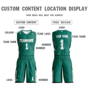 Custom Green White Double Side Sets Design Sportswear Basketball Jersey