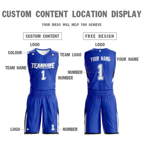 Custom Royal White Double Side Sets Design Sportswear Basketball Jersey