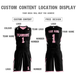 Custom Black Pink Double Side Sets Design Sportswear Basketball Jersey