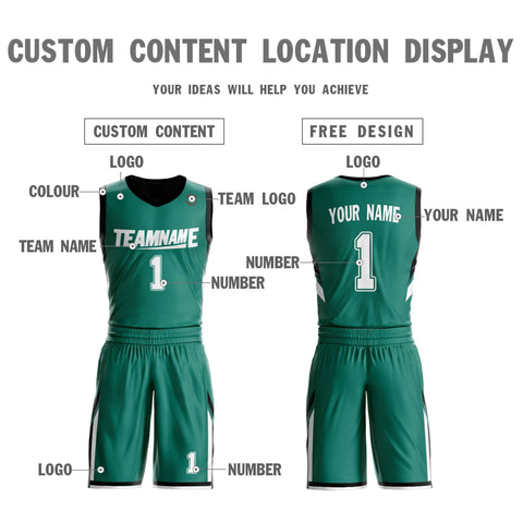 Custom Green Black Double Side Sets Design Sportswear Basketball Jersey