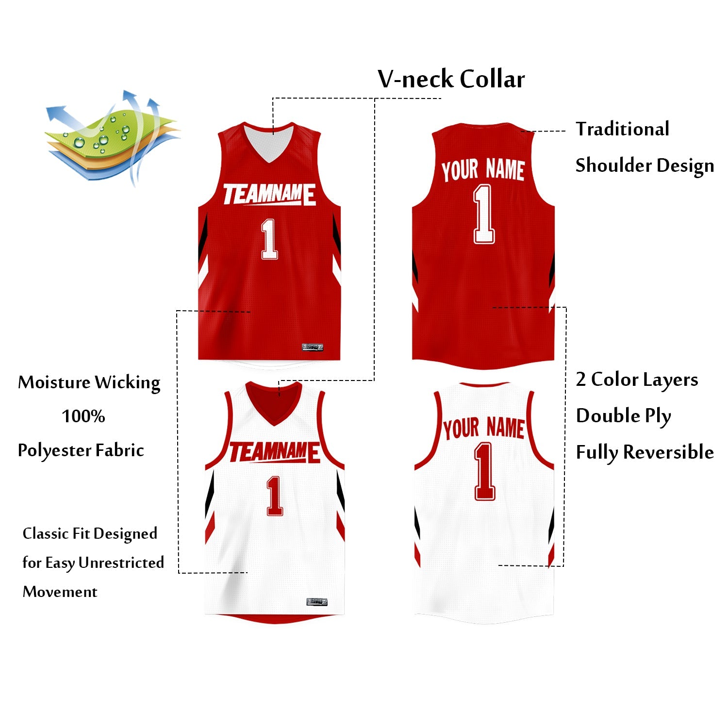 bulk reversible basketball jerseys