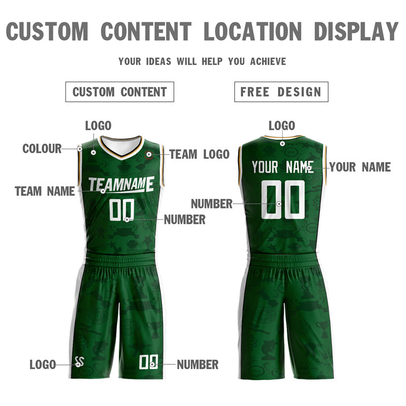  Hunter Green Reversible Custom Basketball Jersey with Names  Numbers Both Sides : Clothing, Shoes & Jewelry