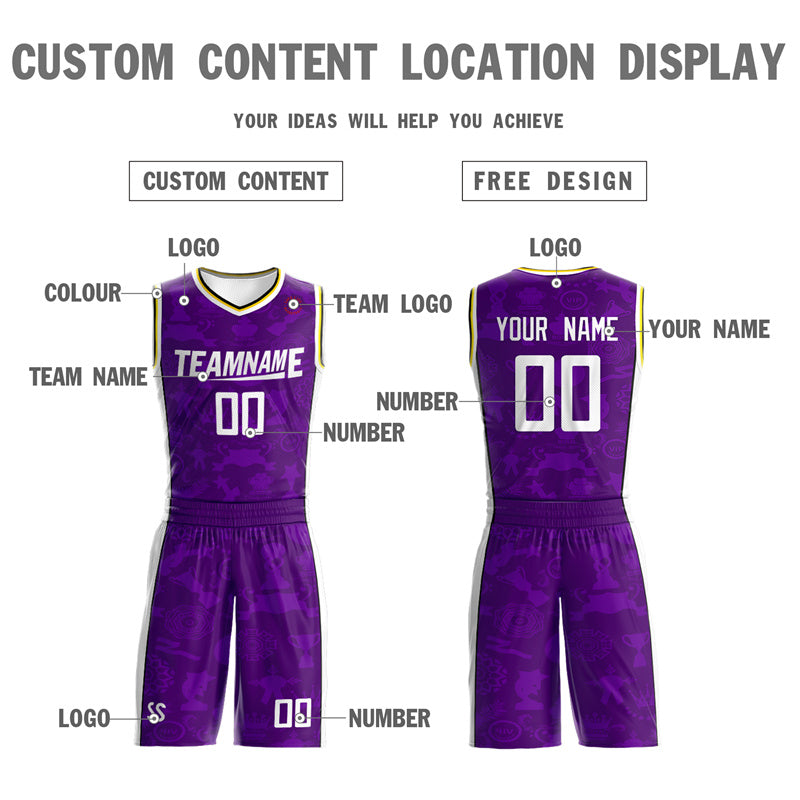  Purple Reversible Custom Basketball Jersey with Names Numbers  Both Sides : Clothing, Shoes & Jewelry