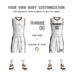 Maillot de basket-ball personnalisé blanc et noir, ensembles double face