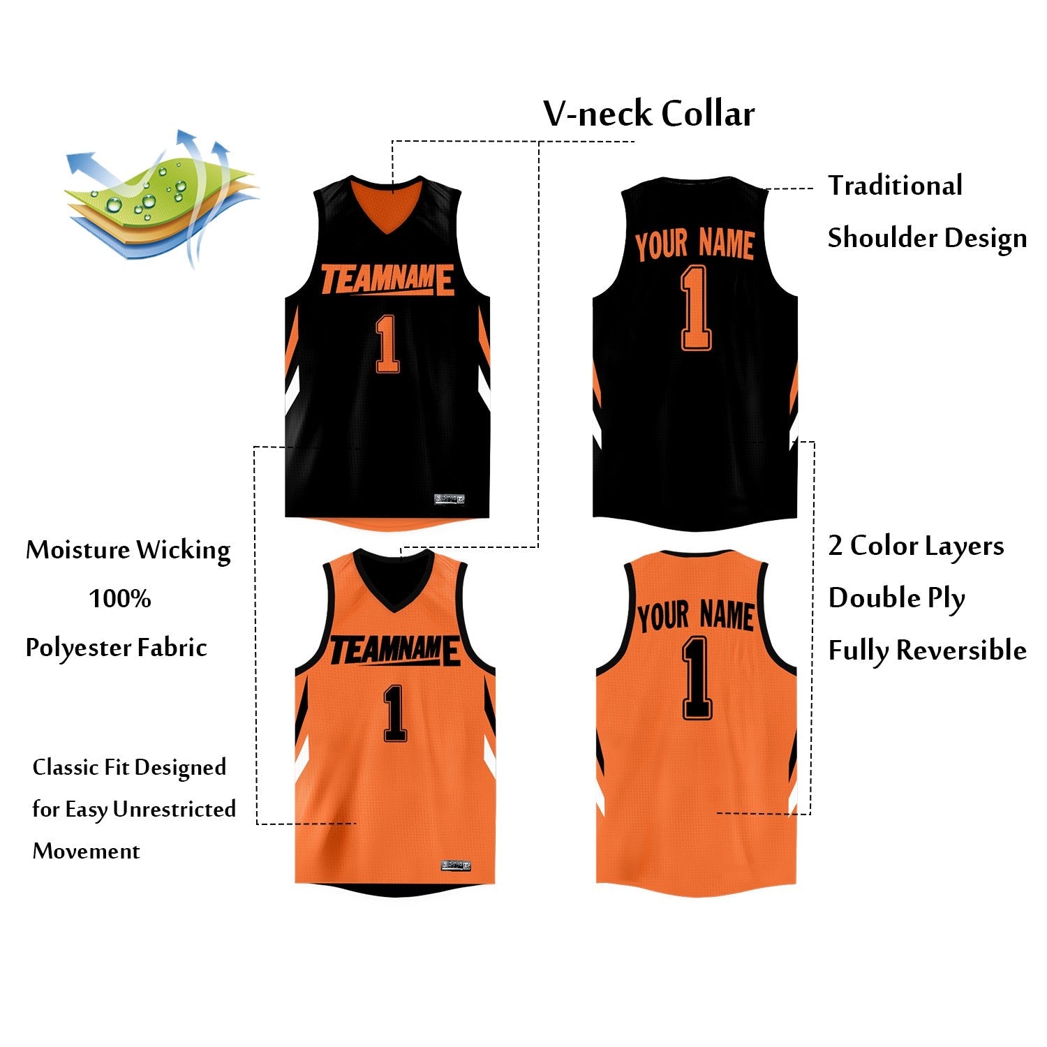 reversible jerseys for basketball