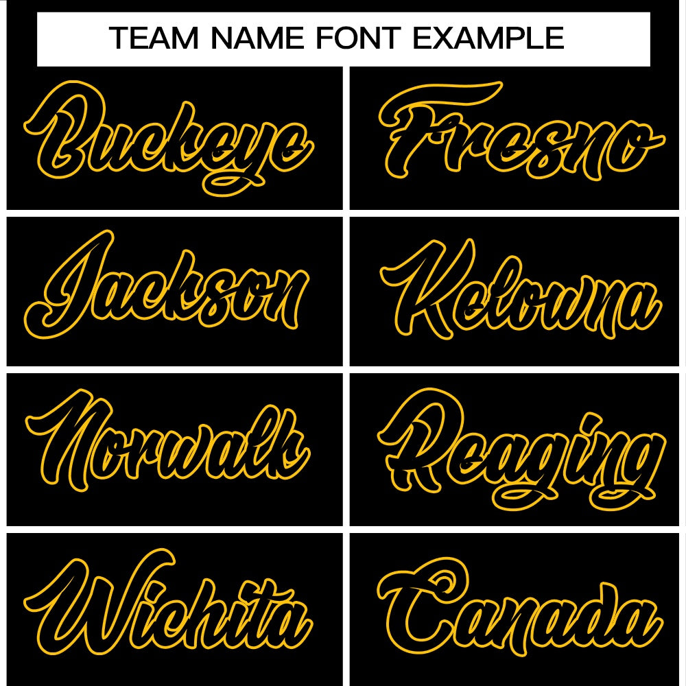 black baseball jersey team name font example