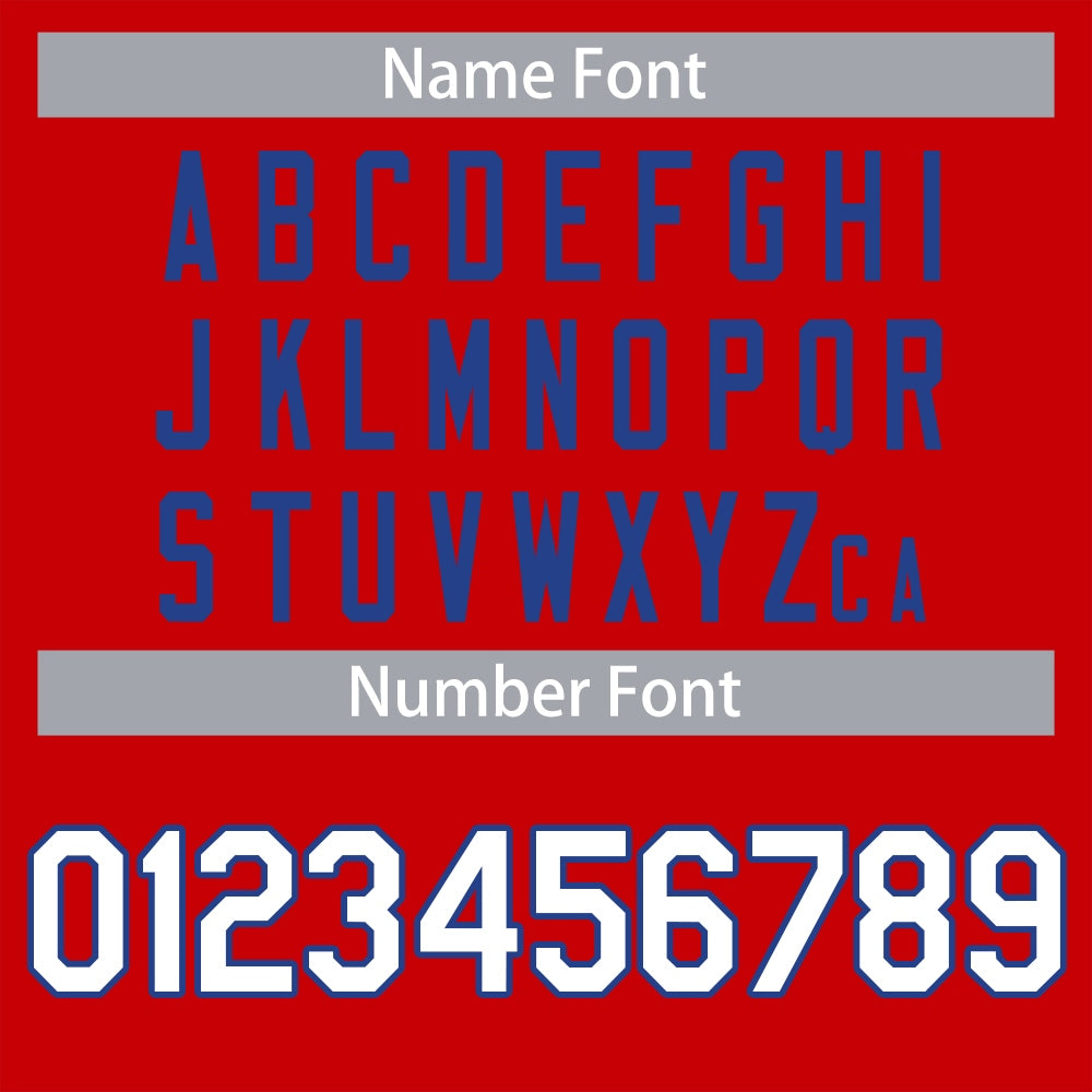 baseball customizable jersey name and number font example for team