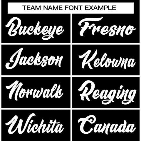 custom black vintage button down baseball jersey team name font style example