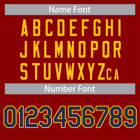 custom vintage jersey name and number font style example