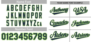 Custom White Navy-Green Classic Style Authentic Baseball Jersey