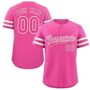 Maillot de baseball authentique de style classique rose blanc personnalisé