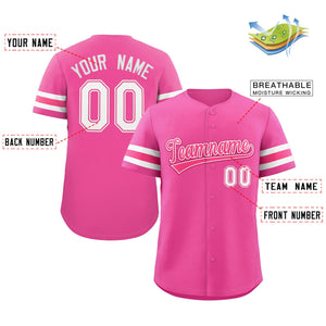 Maillot de baseball authentique de style classique rose blanc personnalisé