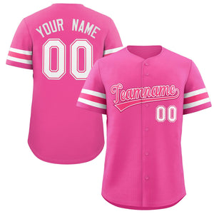 Custom Pink White Classic Style Authentic Baseball Jersey