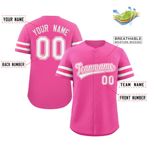 Custom Pink White Classic Style Authentic Baseball Jersey