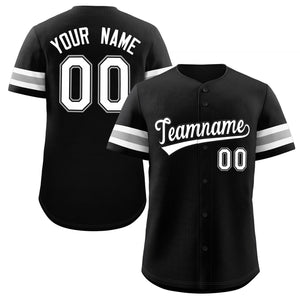 Custom Black White-Black Classic Style Authentic Baseball Jersey