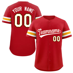 Custom Red White Classic Style Authentic Baseball Jersey